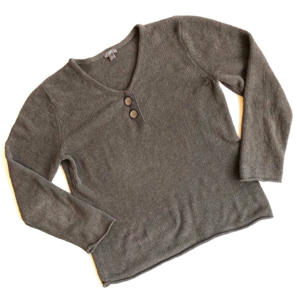 J. Jill chenille soft cozy boxy V-neck top size Medium - Picture 5 of 6